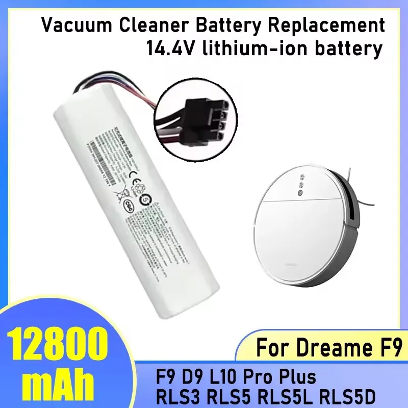 for Dreame D9/D9 Pro/D9 Max,F9/F9 Pro,D10/D10 Plus,D10s/D10s Plus/D10s Pro,L10/L10 Pro/L10 Ultra 12800mAh replacemen battery