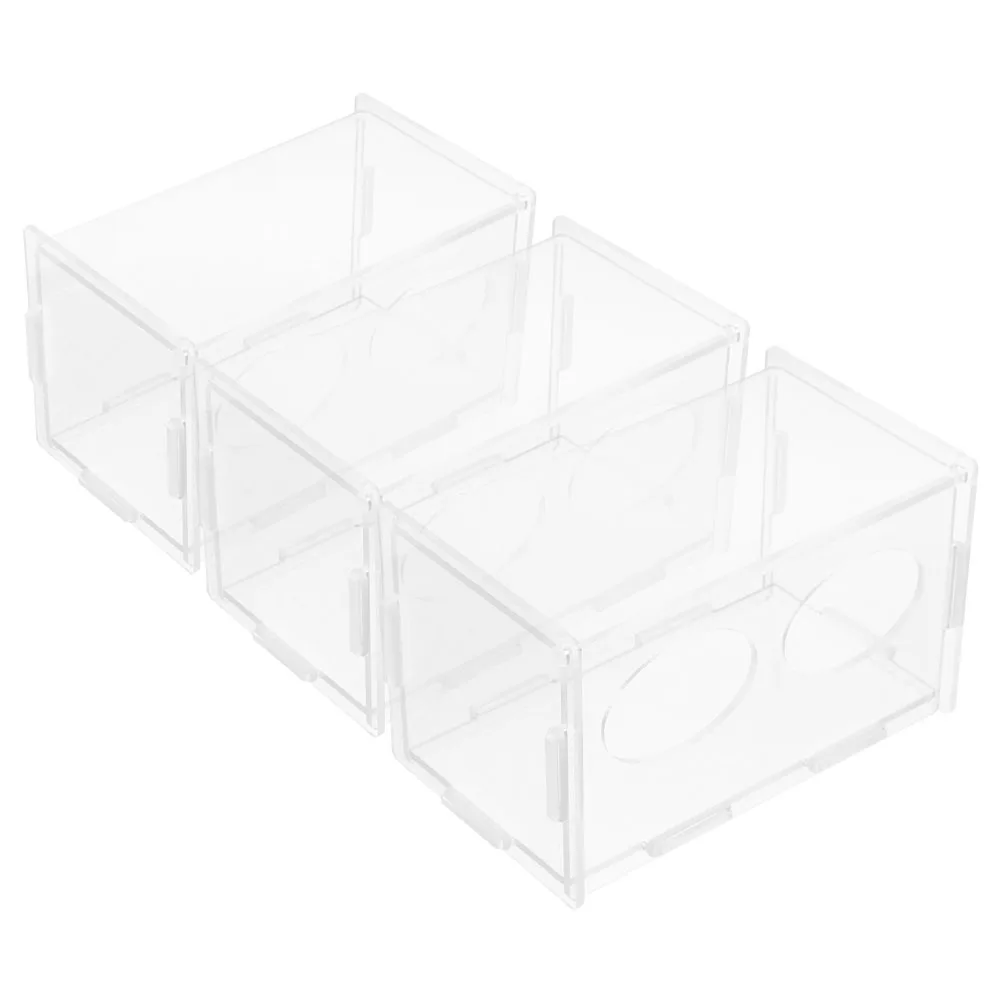 

3Pcs Clear Acrylic Chicken Feeder Poultry Feeding Container Long Narrow Trough Coop Feeding Box Rutin Chicken Feeder