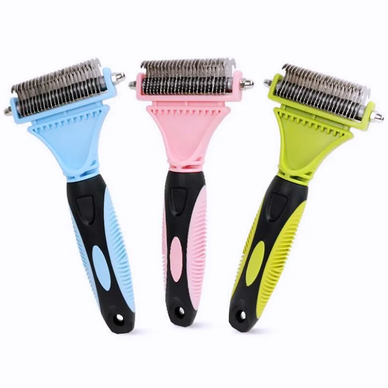 

Dog Comb Knife Dogs Brush Stainless Steel Dog Brushes Pet Hair Remover Dogs Grooming Double Sided Combs for Pet Hair Cleaning