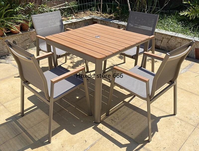 Garden Terrace Balcony Rain Protection Sun Protection Leisure Combination Aluminum Alloy Tables and Chairs