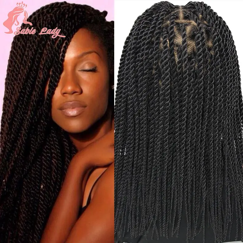 

Synthetic Twist Braided Wigs Box Braided Lace Front Wig For Black Women Full Lace Frontal Wig Faux Locs Wig Goddess Braids Wigs