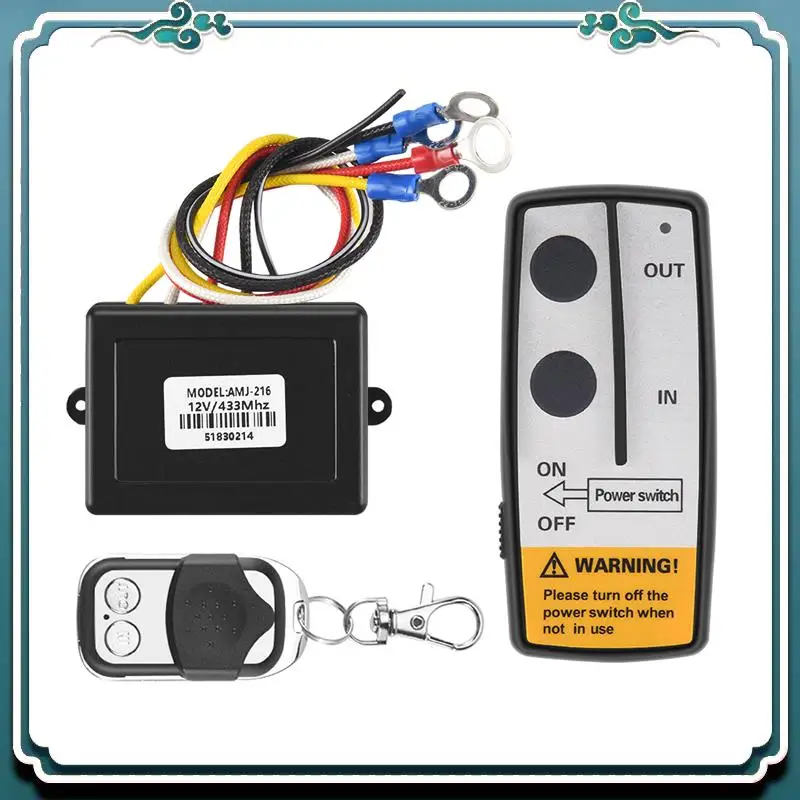 ABTU-12V 12Volt 50Ft Winch Wireless Remote Control Set For Truck Jeep ATV Warn Ramsey