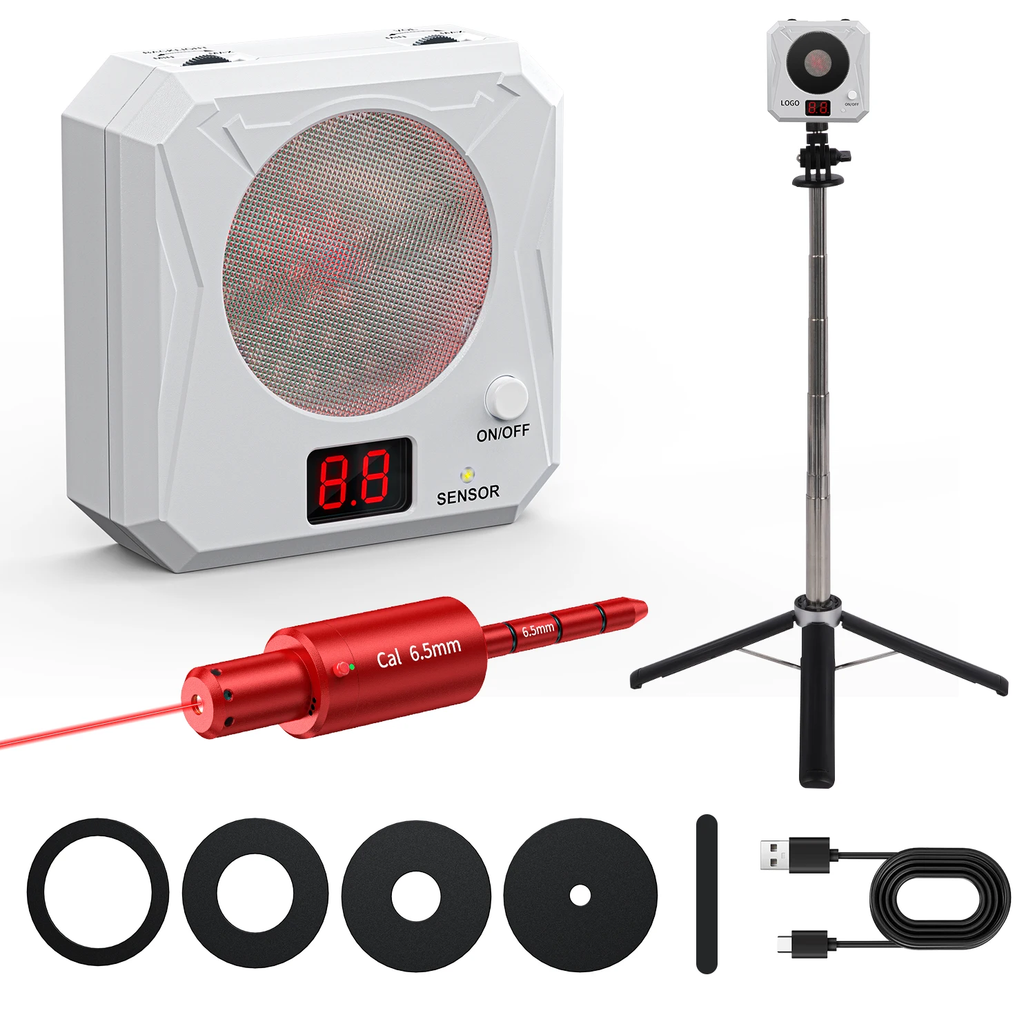 

6.5mm dual-purpose training calibrator, infrared electronic scoring laser target, with electronic target holder