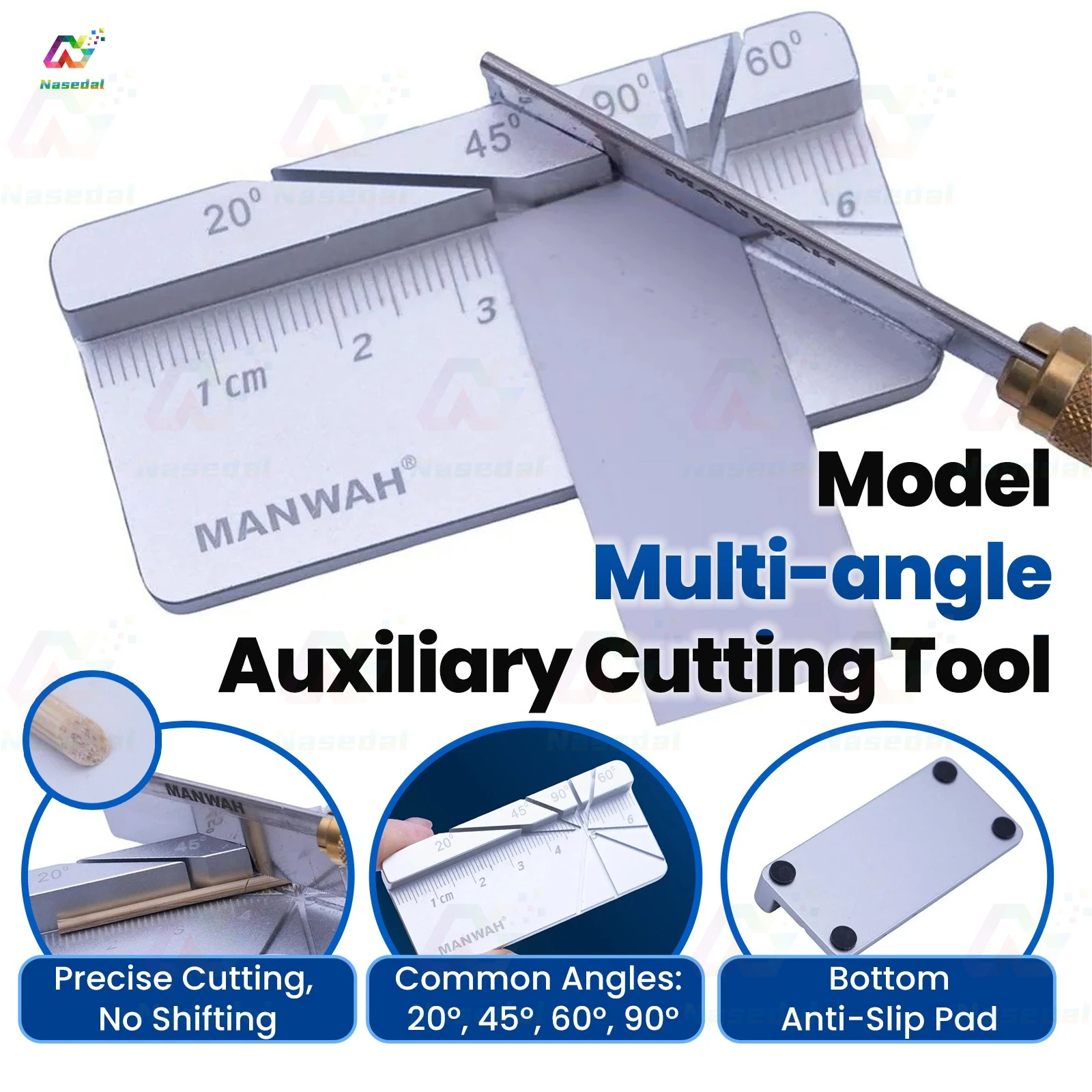 Model Multi-Angle Auxiliary Alloy Cutting Tool for Gundam Military Model Kits 20°45°60°90° Precise Cutting for GK Figure Making