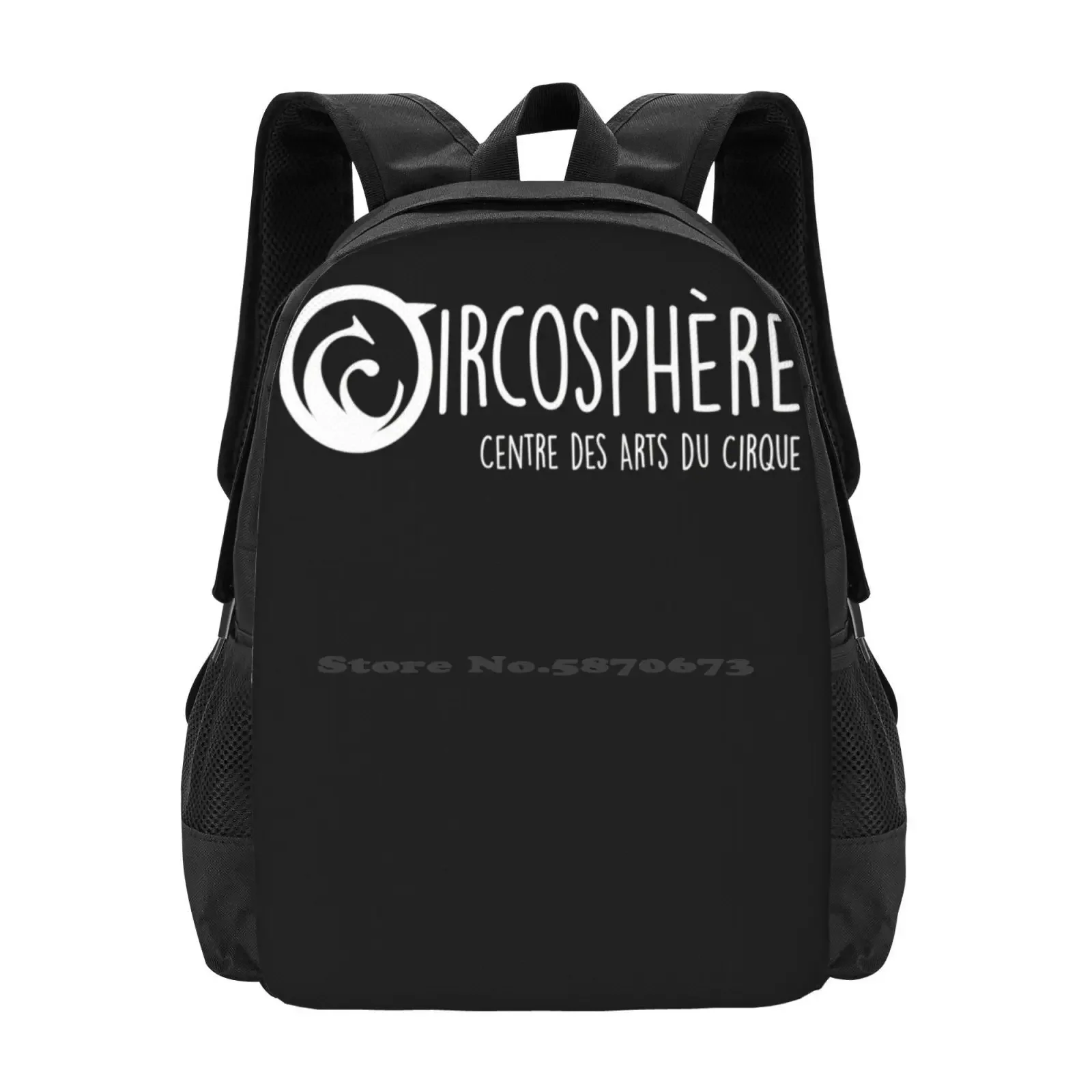 Circosphere Circus Arts Center نص أبيض رائجة البيع حقيبة مدرسية على ظهره حقائب الموضة السيرك الشباب Goodies Delemont Swore #1