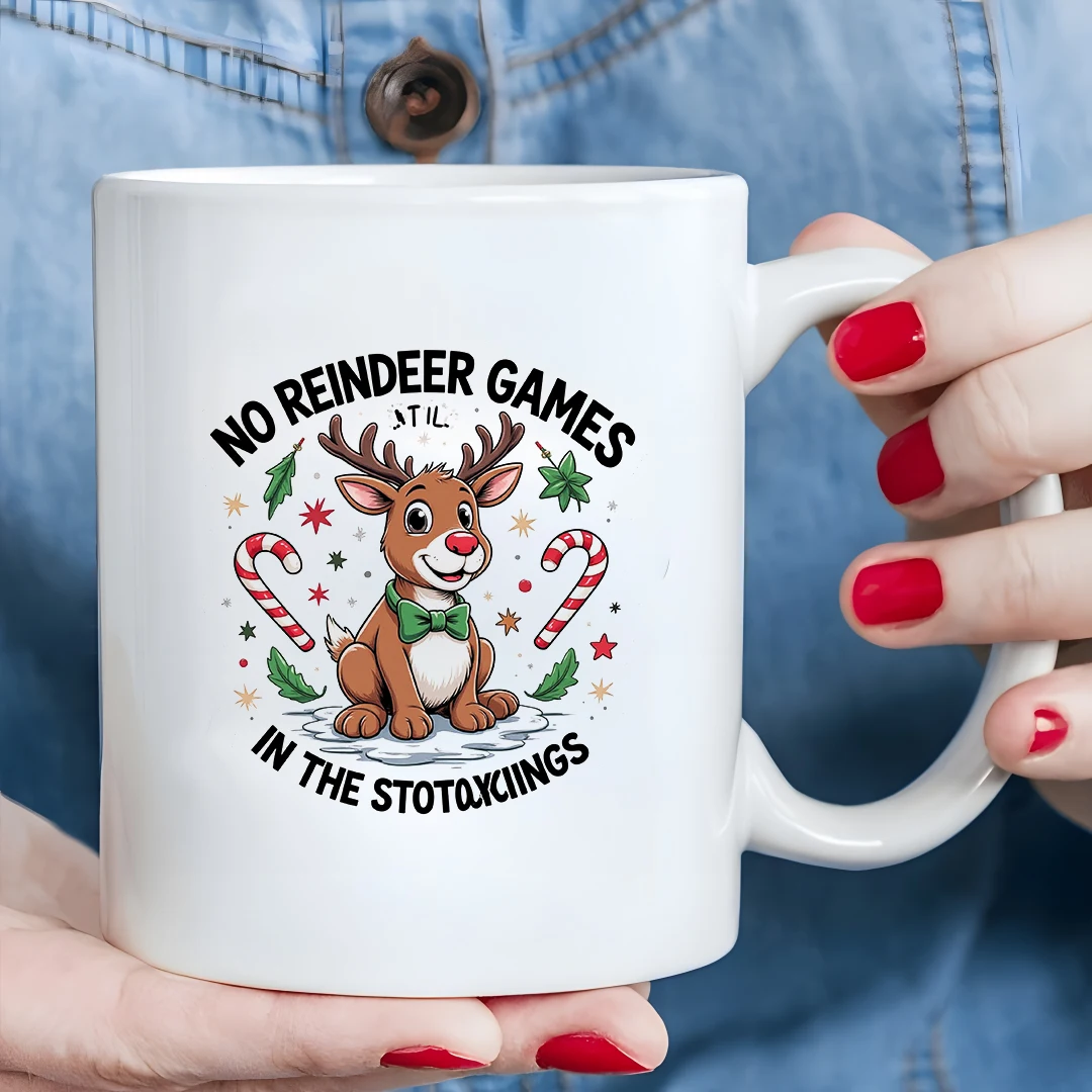 Mug rusa kartun 11oz + hadiah Natal, cangkir anak-anak berinsulasi, cangkir kantor keluarga, hadiah sempurna!