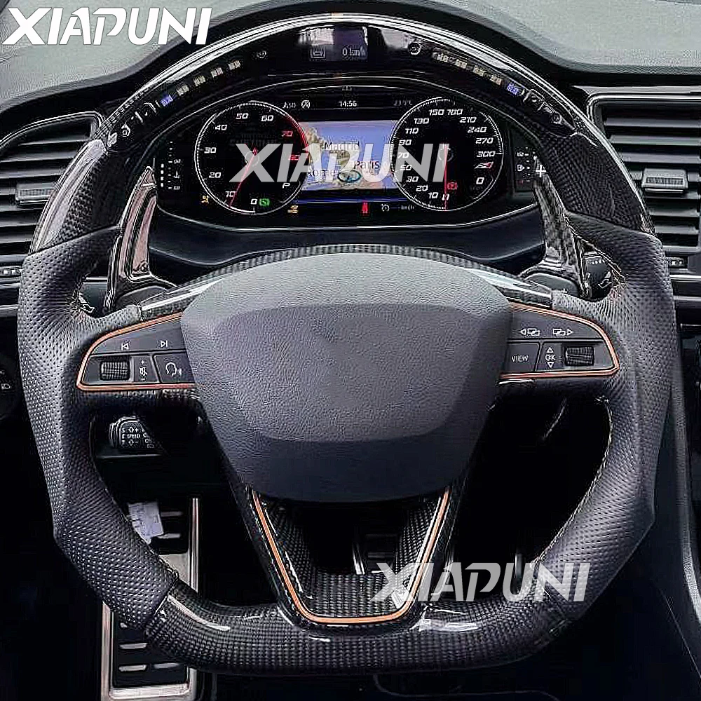 new Customized LED RPM Steering Wheel Fit For Seat Leon FR Cupra 5F Ibiza 6F Arona Ateca Leon ST Alhambra 2014-2019 Sport Wheel