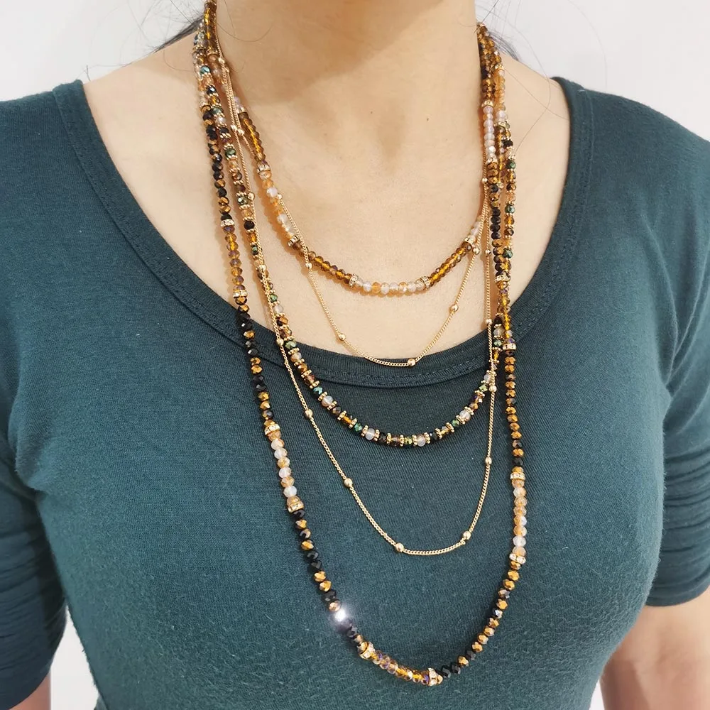 

2025 Luxury Designer Necklace Pendant Crystal Metal Choker Hot Newest Fashion Multilayer Necklace For Women Jewelry