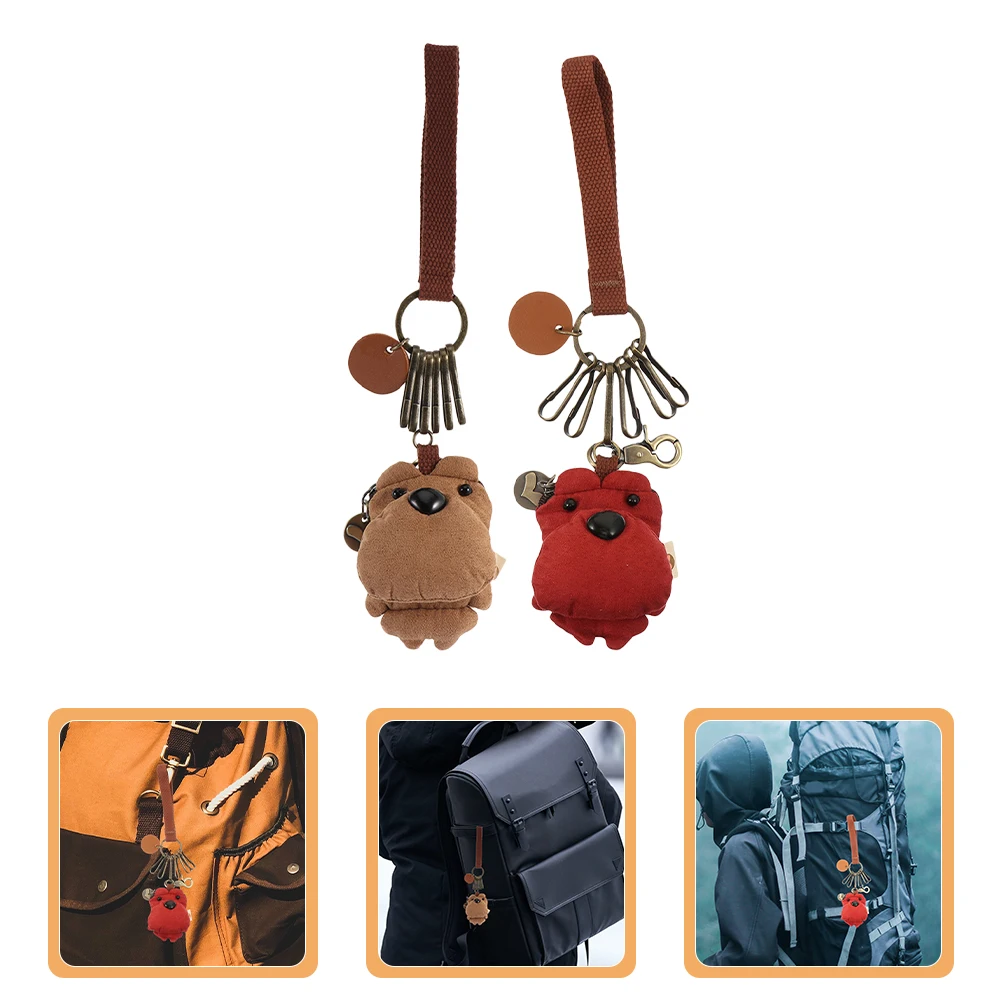 

2Pcs Stylish Bear Keychain Korean Style Design for Everyday Use in Home Car Office Ideal for Car Keys USB Drives Backpacks