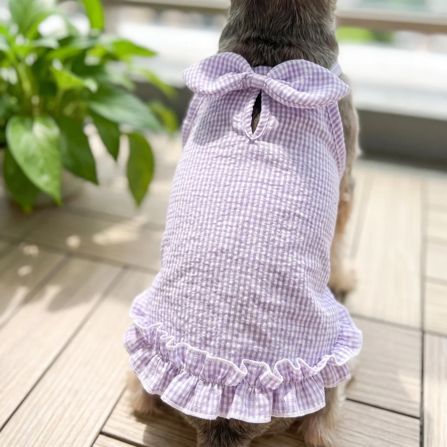 1 Stück Sommer-Haustierkleidung für kleine Hunde, niedliches gerüschtes gestreiftes Hundetanktop, atmungsaktive Welpenweste, süße Rüschen-Hundebekleidung – Detail 23