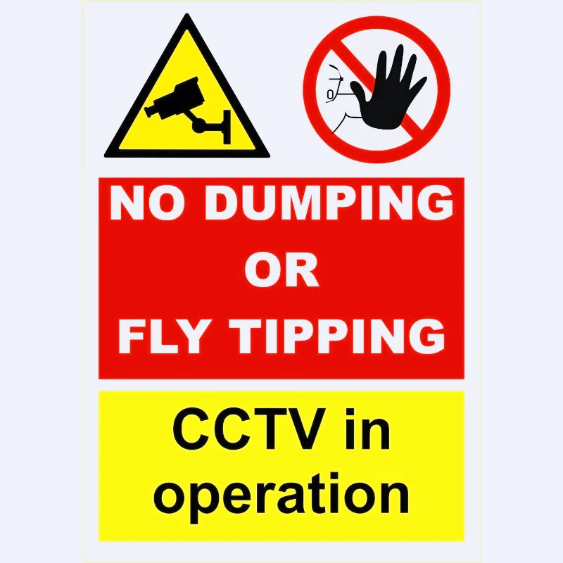 

New Car decal stickers NO DUMPING / FLY TIPPING - CCTV IN OPERATION 15cm PVC KK
