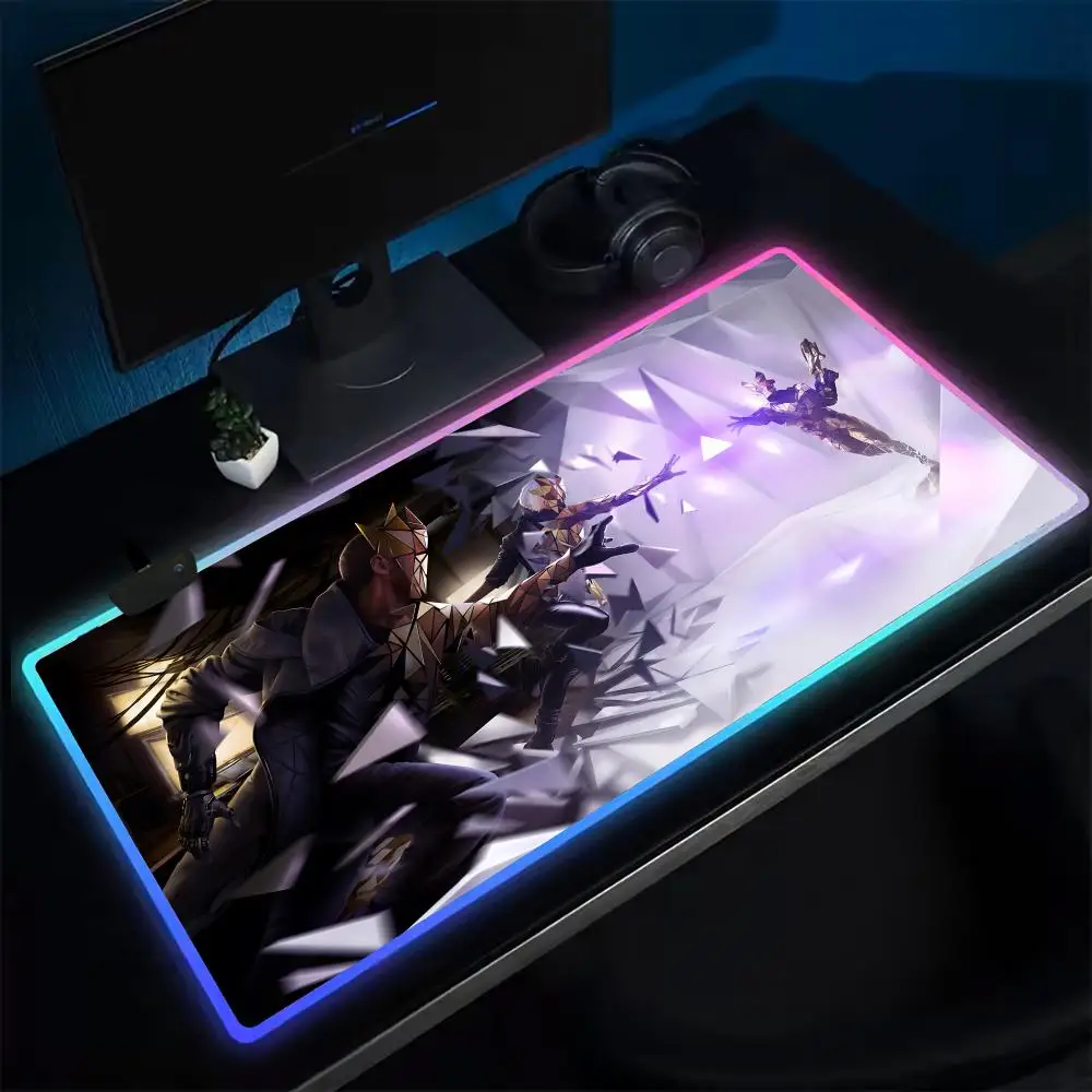 D-Deus E-Ex Mouse Pad Anime Gaming Mouse Pad LED Table Pads Backlit Rubber Desktop XXL Mousepad RGB Desk Mats