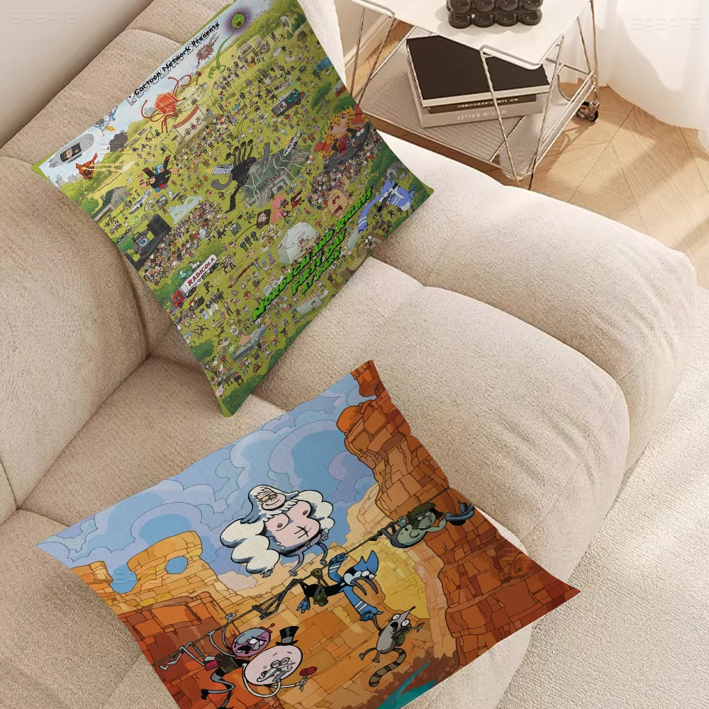 

R-Regular Cartoon Show Cushion Cover Pillowcase Upholstery Sofa Throw Pillow Home Decor Pillowcas