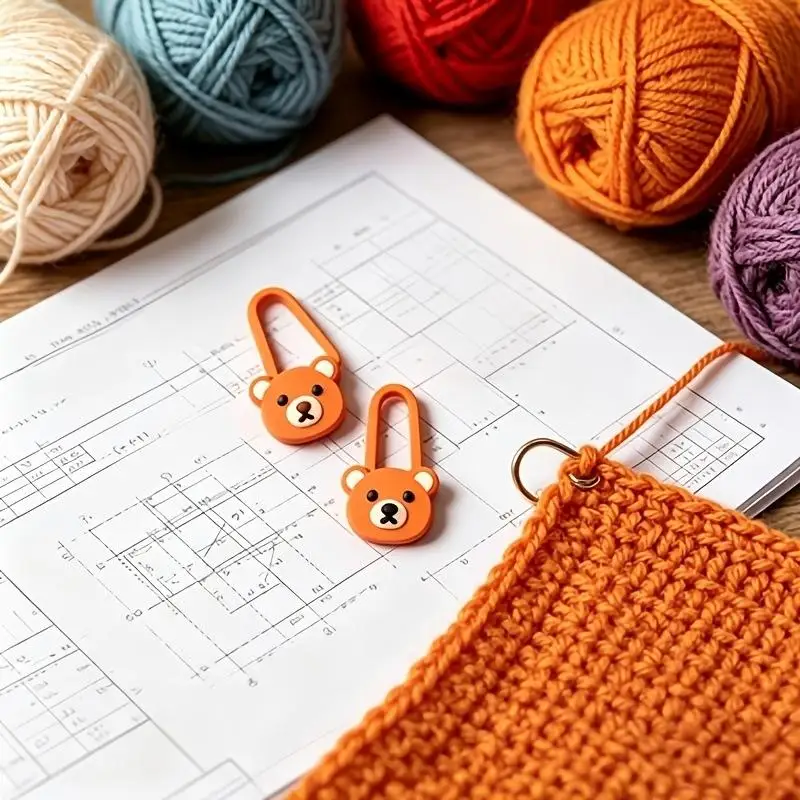 10PCS/20PCS Bear Shaped Markers Cute Cartoon Knitting Pins Plastic Crochet Counting Positioning Tools For Sweater Knitting