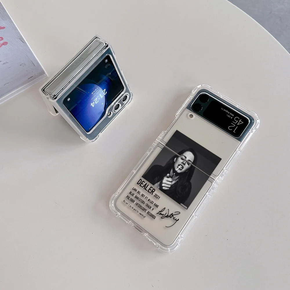 Soft Anti-fall Back Cover Phone Case for Singer Lana Del Rey Poster Samsung Galaxy Z Flip 3 4 Z Flip 5 6 Z Fold 4 5G PC