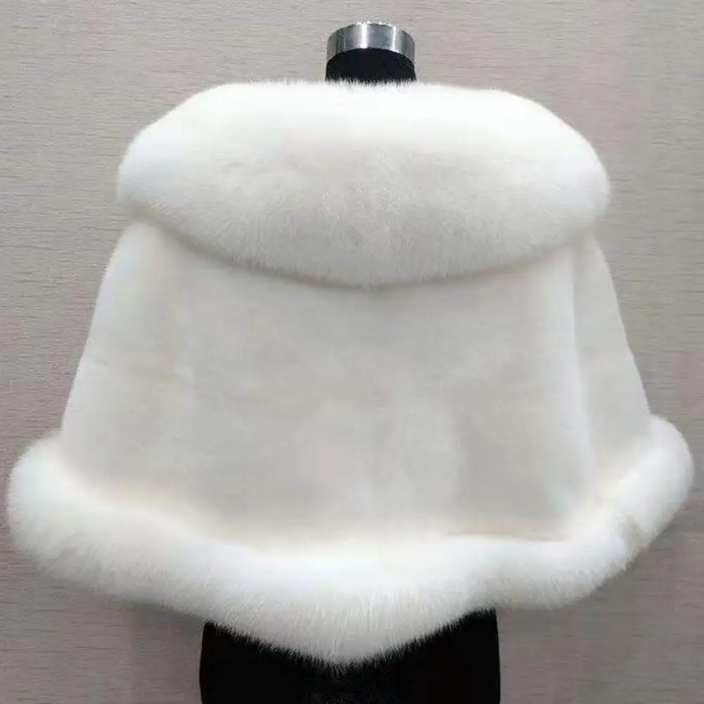 White Fur Shawl Women's Jacket Autumn Winter Faux Mink Fox Fur Dress Cheongsam Cloak Coats New 2026 Thicken Warm Short Outwear