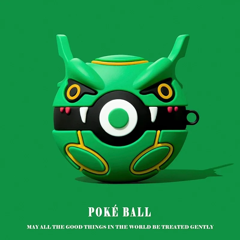 Pour Airpods Pro 3 éTui 2025, Pokemon Ball Rayquaza Housse De Protection En Silicone Pour éCouteurs Pour Aiprods Pro 2 éTui/Airpods 4 Couverture