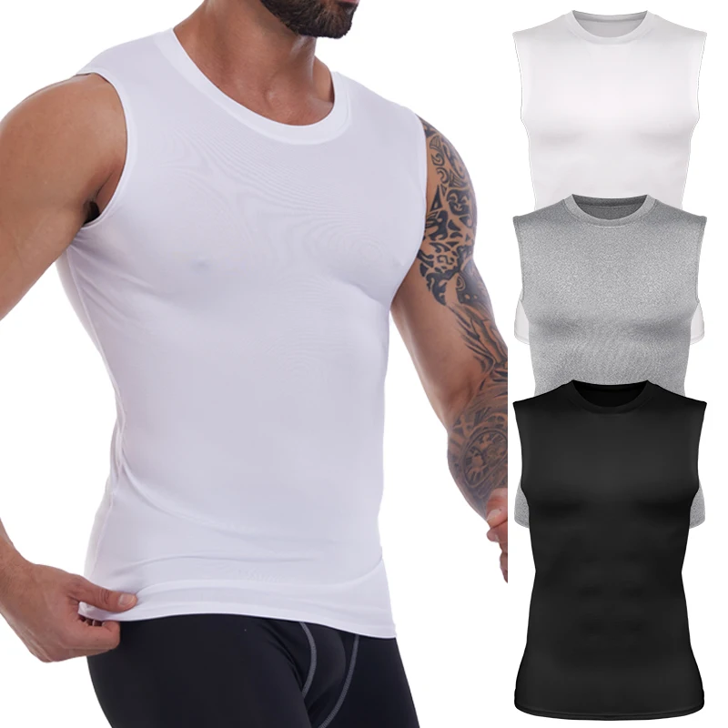 Men Shaping Vest Body Shaper Compression Tank Top Male Slimming Workout Tee Skin-friendly Tummy Control Sleeveless Shirts Gym