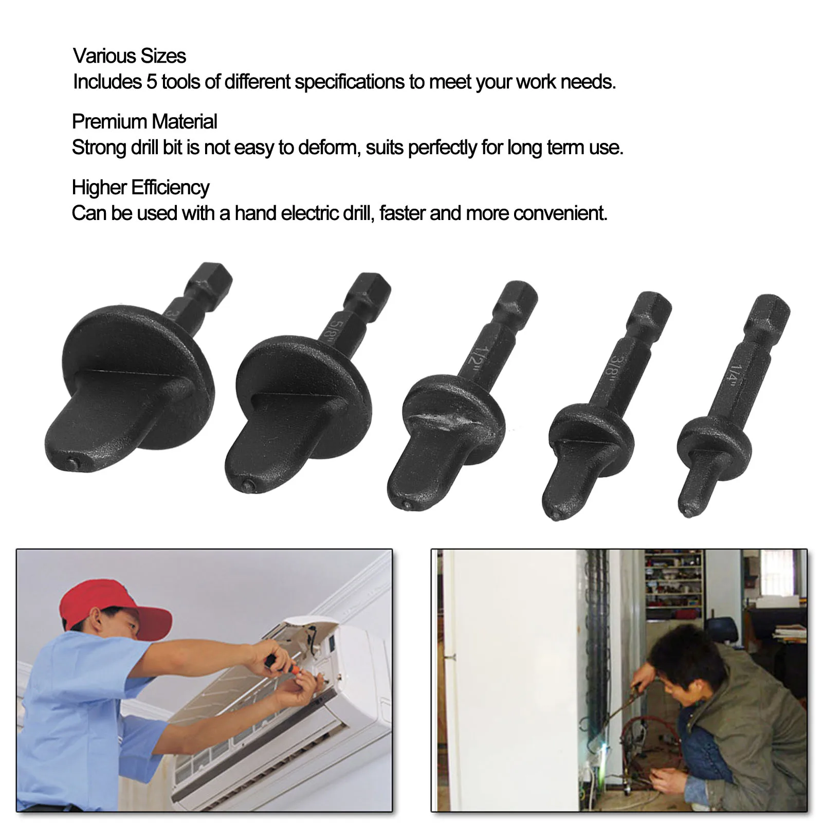 Swagging Tool Drill Bit Metal Hex Shank Air Conditioner Tube Flaring Pipe Expander Set Kit Air Conditioner Pipe Expander