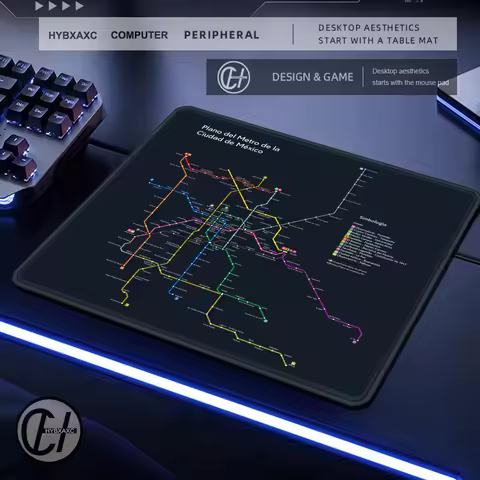 50x50 Mexico subway map Gamer E-Sports Mouse Pad Balance Gaming Mouse Mat Mousepad Professional Computer Desk Mat Keyboard Pad
