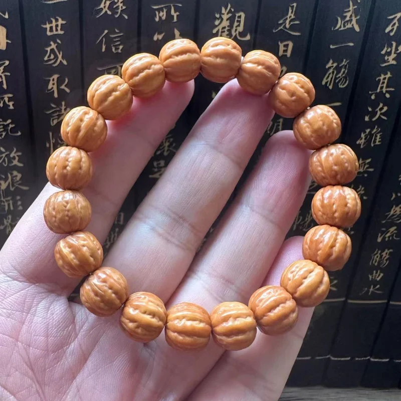 Monkey Head Bracelet Jingbaleng Perfect Circle Stump Coarse Band Small Walnut Carved Single Circle Crafts Men Women's Rosary Bra