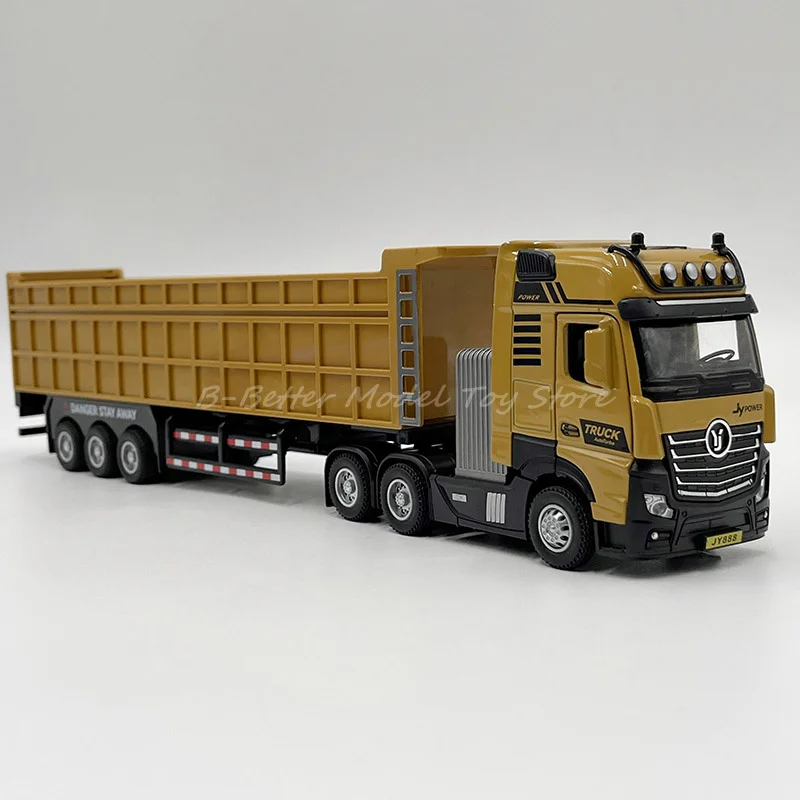 1:50 Diecast Construction Model Toy lengthen Dump Truck Tipper Pull Back With Sound & Light Children Gifts