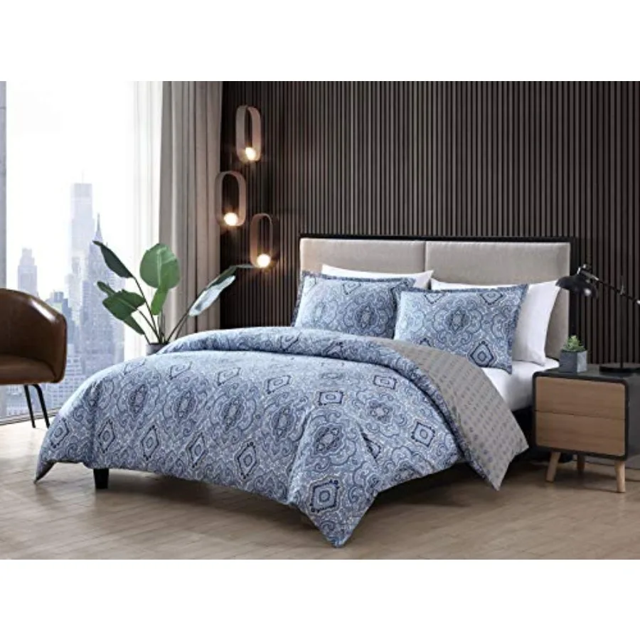 

Duvet Cover Set 100% Soft Cotton Bedding for Year Round Comfort 3 Pcs Bed Set with Matching Pillowcases