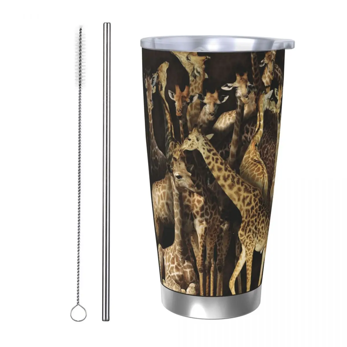 

Giraffe Stainless Steel Tumbler Vacuum Insulated Mug Thermal Cold Cup Straw With Lid 20oz