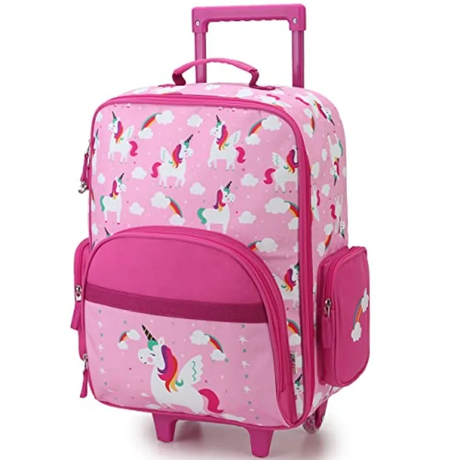 

Luggage with Wheels for Boys Girls, Cute Travel Carry On Suitcase for Toddlers Classic Rolling Luggage with Large Front Pocket