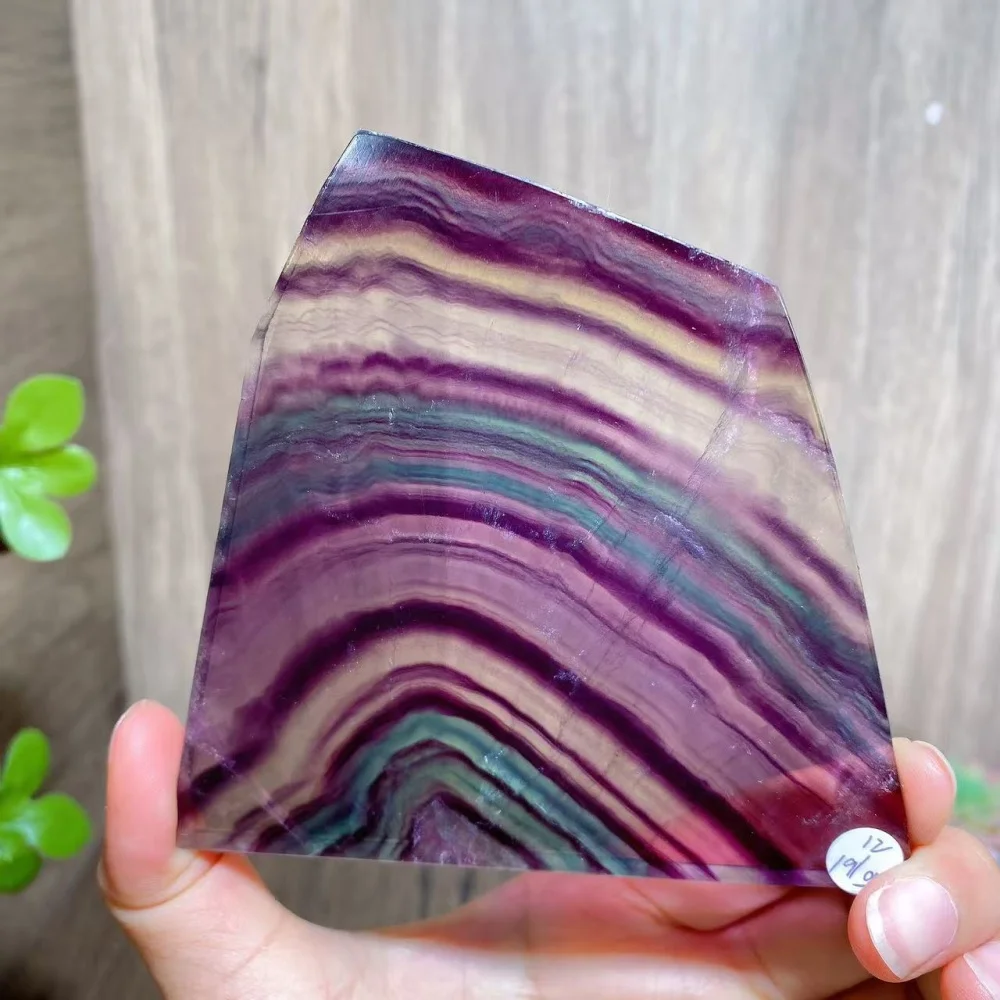 

Натуральные слэбы из флюорита: разноцветные полосатые полированные кристаллы кварца, срезы, минеральные образцы-обелиски для декора дома и подарков
