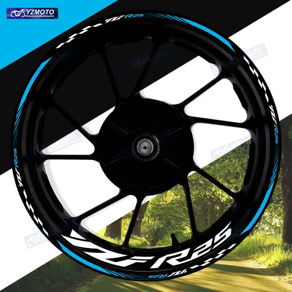 

For YZF-R25 YZF R25 Motorcycle 17 Inch Front And Rear Wheel Sticker Hub Decal Decorative Reflective Waterproof Rim Stickers