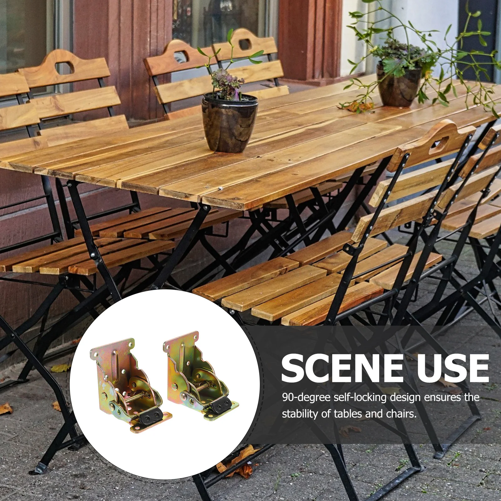 

2Pcs 90 Degree Self Locking Folding Hinges Heavy Duty Foldable Brackets for Desk Table Legs Furniture in Garages Laundry Rooms