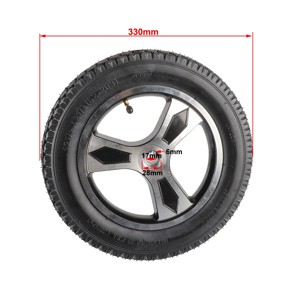 Elderly Electric Wheelchair Scooter 12 Inch Rear Wheels 12 1/2x2 1/4 (62-203) Inflatable Tires Inner Tubes 17 mm Keyway Hubs - Image 2
