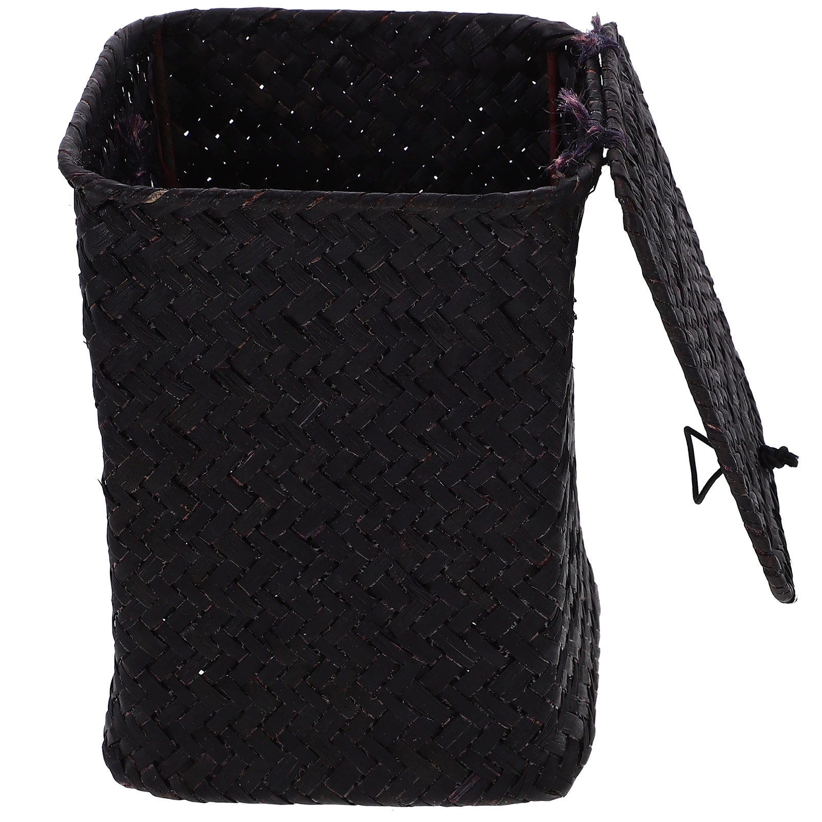 

Seagrass Storage Woven Bin with Lid Woven Storage Box For Desk for Home Office Desk Bathroom Vintage Container Household