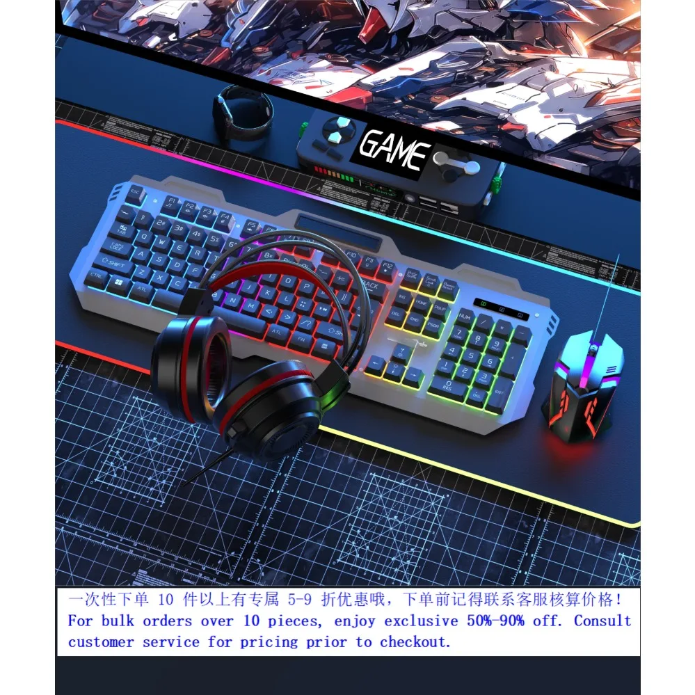 Wired Backlit Keyboard Mouse Combo Floating Keycap Mechanical Feel USB Fit Desktop Laptop (002)