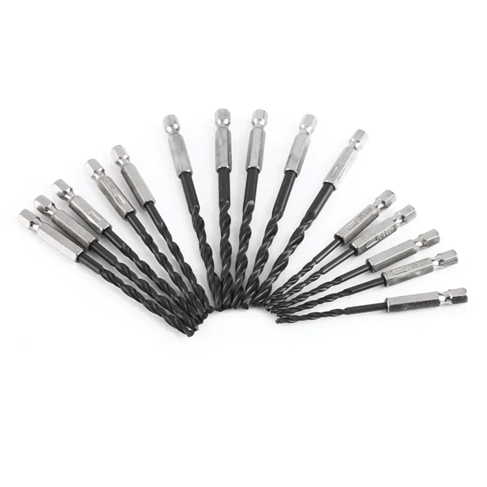 Imagem -03 - Hss Twisted Drill Bit Grupo Aço Nitreto Saw Grupo Black Ferramentas Elétricas Hex Shank mm mm mm 15 Pcs