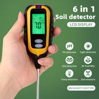 6 in 1 Digital Soil PH Meter Fertility Soil Moisture Sunshine Intensity Ambient Humidity Temp Tester Detector Garden Analyzer