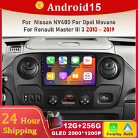 Android 15 For Nissan NV400 Opel Movano Renault Master II 2 2010 - 2019 Car Radio Multimedia Player Auto Carplay Video GPS WIFI