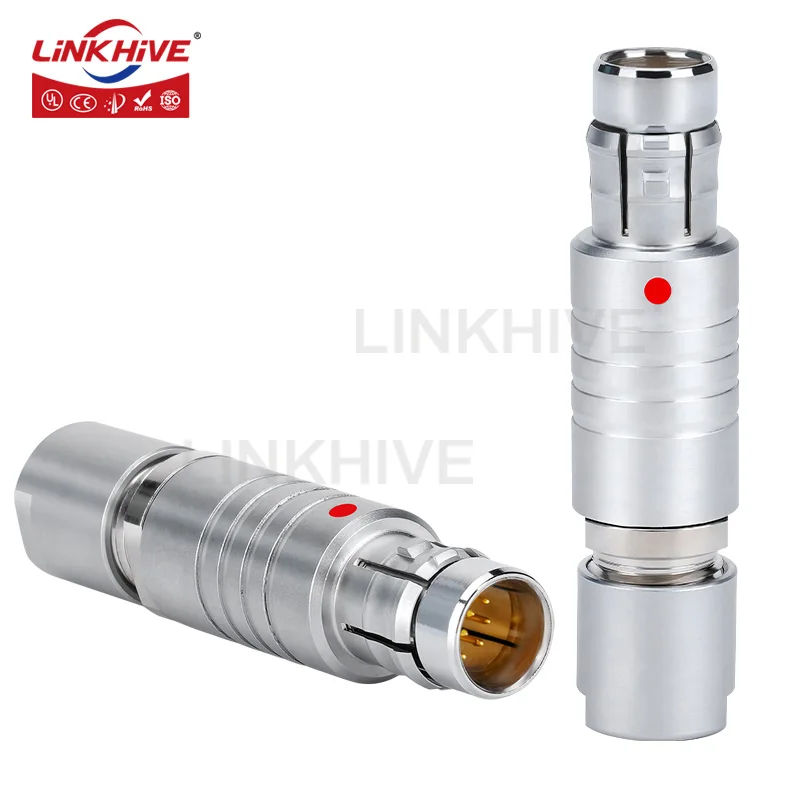 CompatIble with ODU MINI-SNAP Series B S3 Male Straight Plug 2 3 4 5 6 7 8 9 10 12 14 16 18 20 26 30 32 Pin Push-Pull Connector