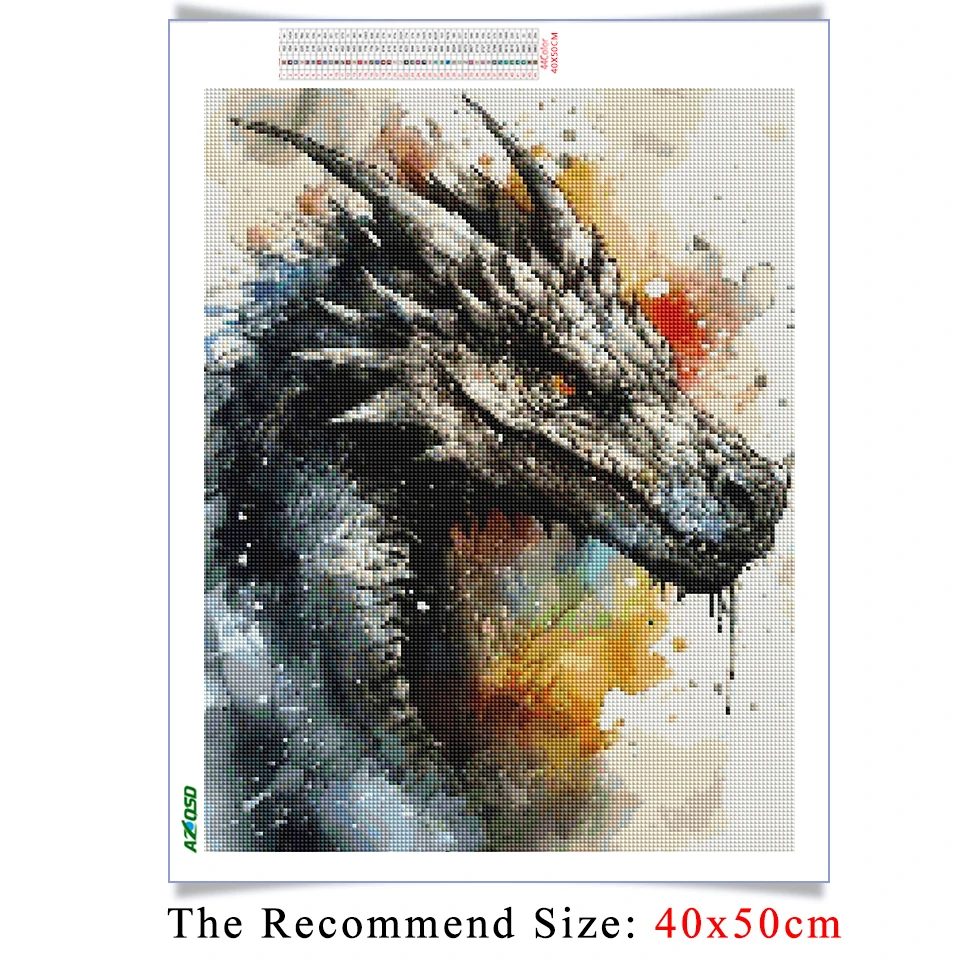 AZQSD 5D DIY Diamond Embroidery Animal Tiger Black And White Full Kits Diamond Painting Dragon Elephant Mosaic Sheep Home Decor