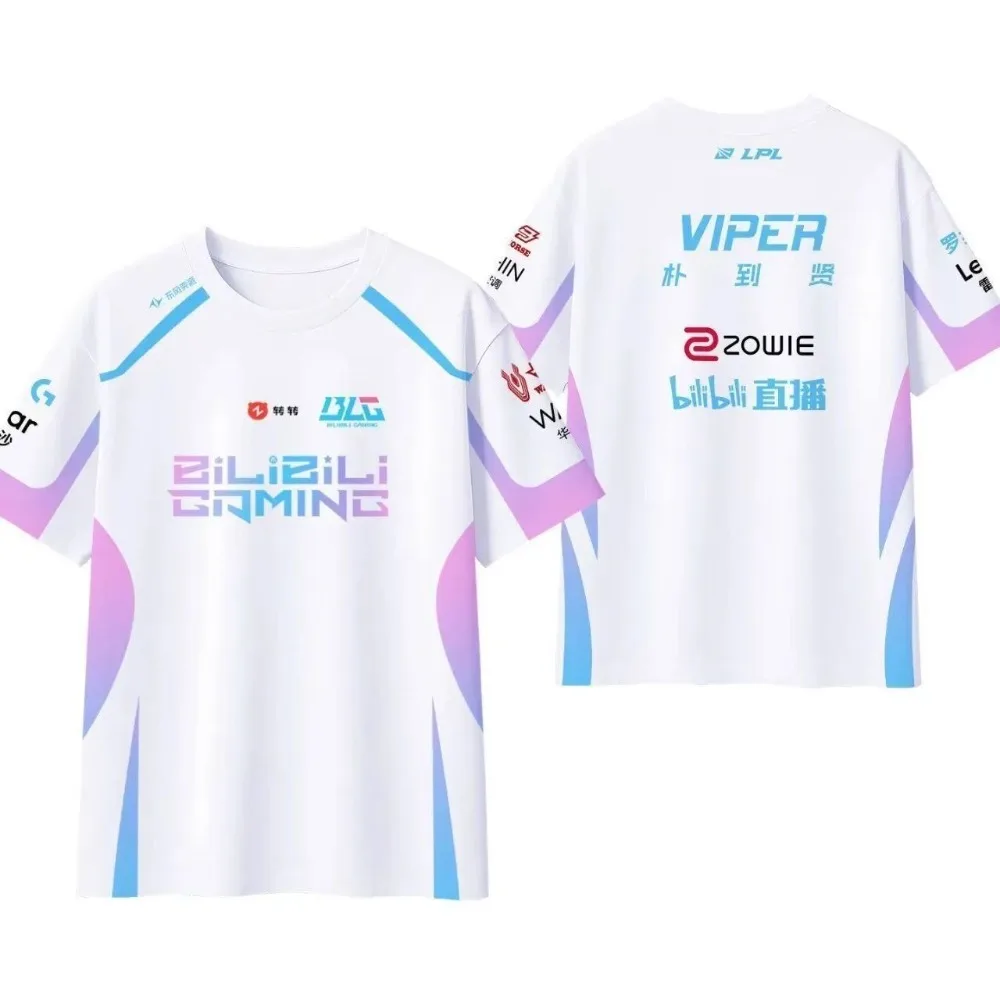 League of Legends BLG Uniform Jersey E-sports T-shirt LPL Fans Game Supporter Tops Short Sleeve Tees for Family Matching Outfits