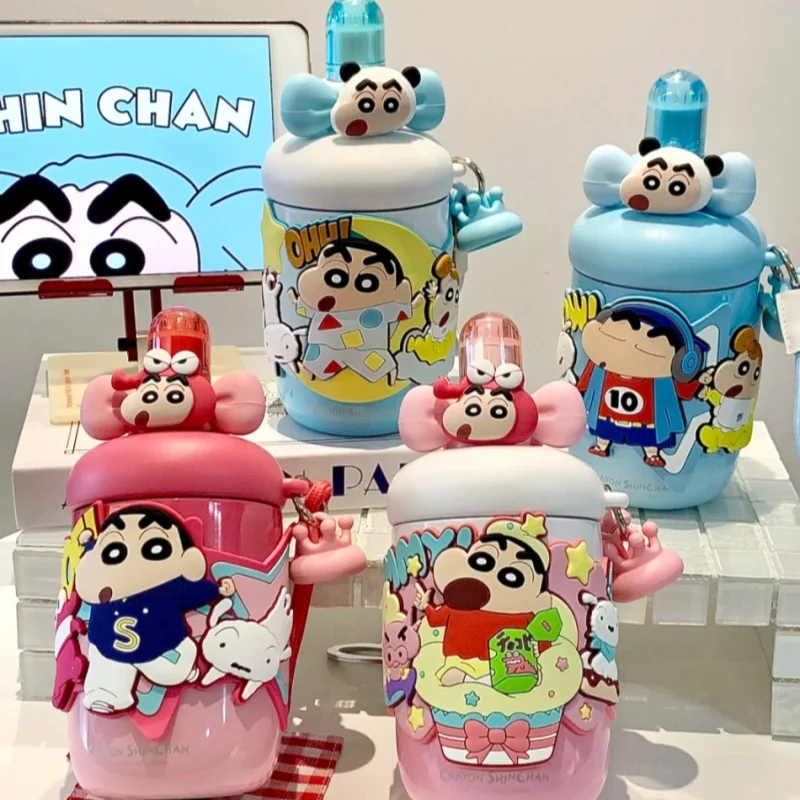 Crayon Shinchan Straw Insulated Cup Cartoon Cute High Appearance Thermos Anime Peripheral Portable Water Bottle Birthday Gift view 2