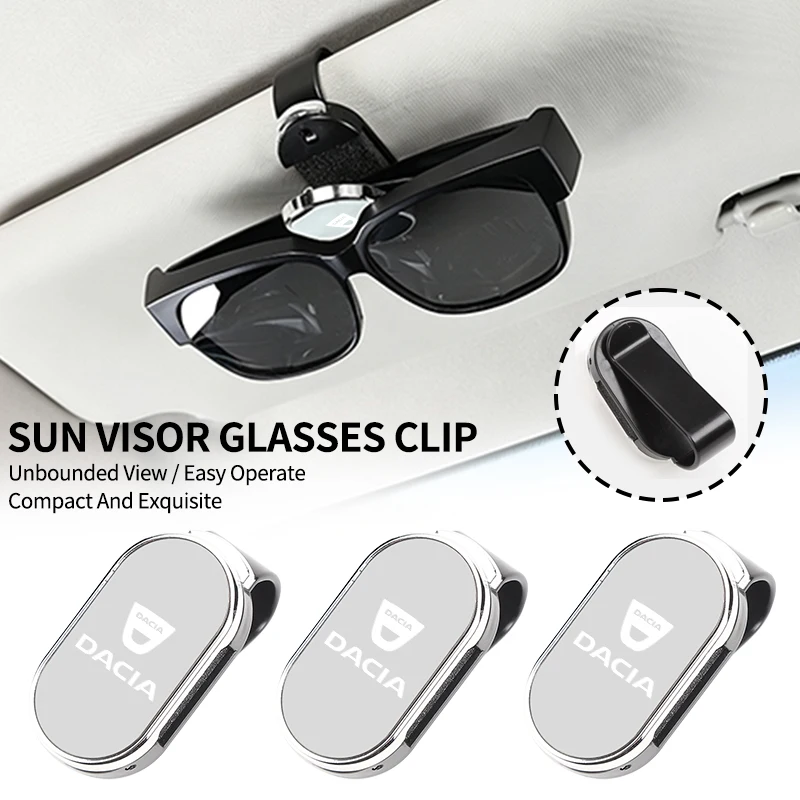 Car Visor Glasses Case Sunglasses Holder Clip Accessories For Dacia Duster Logan Sandero Lodgy Dokker Sandero Stepway