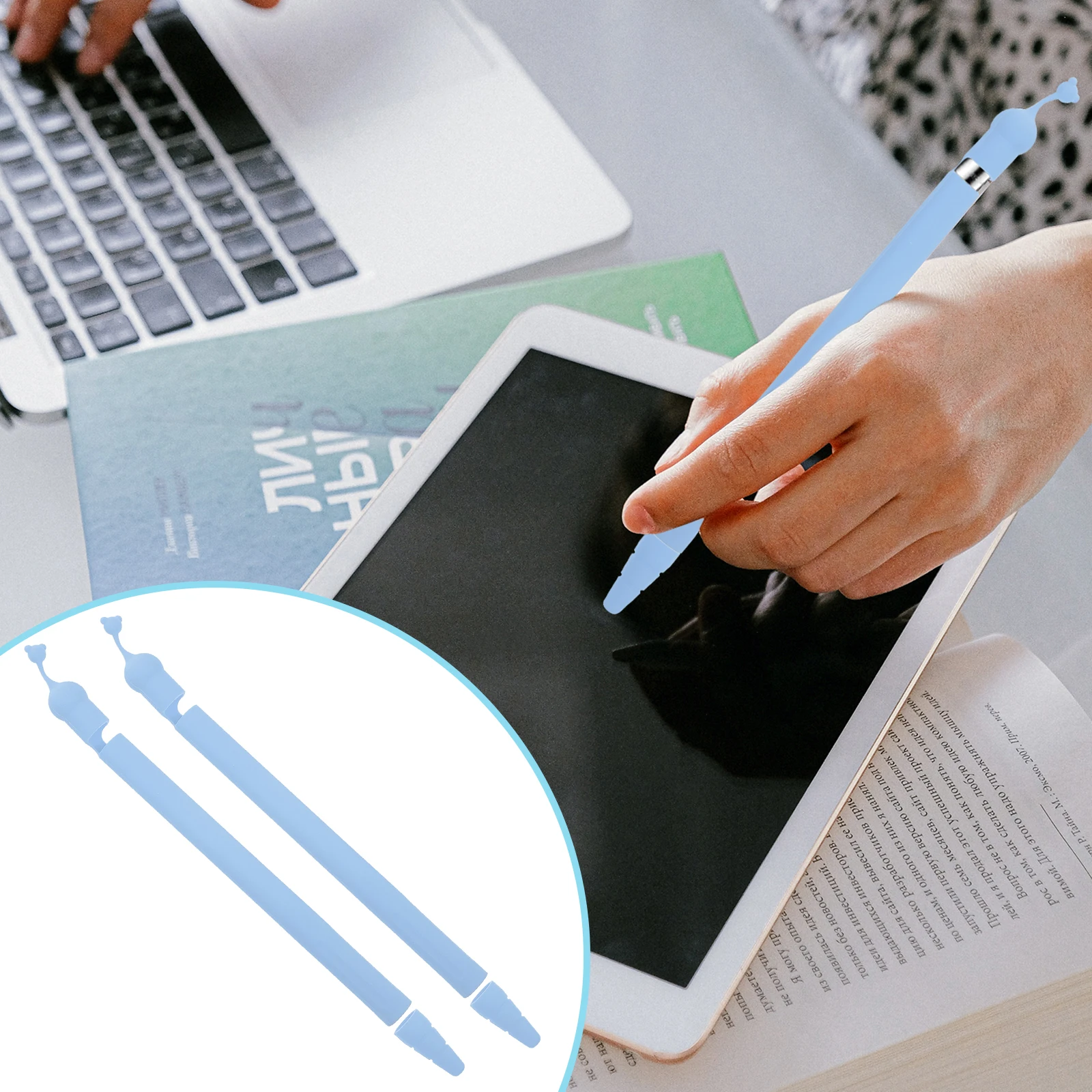 

2Pcs Pencil Sleeve Holders Compatible with Apple Pencil 1 Comfortable Grip Anti Lost Scratch Proof Decorative Case