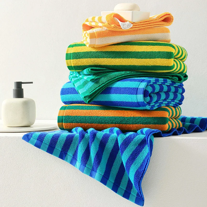 

Thickened and Enlarged Striped Towel, Absorbent and Soft Large Towel, High-end Bath Towel, 40 * 90CM Bath Towels for Adults