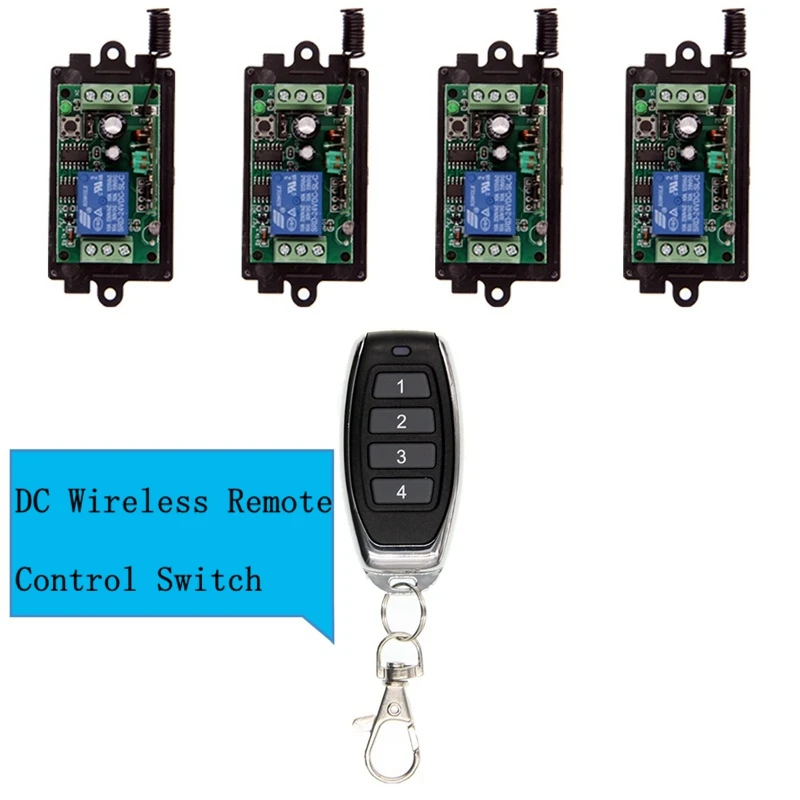

DC 9V, 12V, 24V Wireless Remote Control Switch Is Divided Into 4 Groups Of 1CH To Control The Car's Ambient Lights And Horn