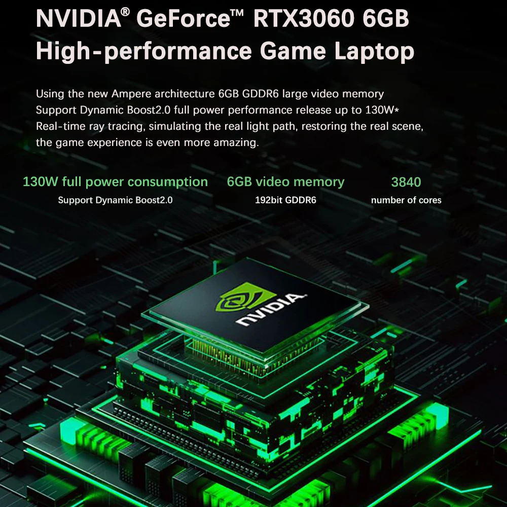 كمبيوتر محمول للألعاب مقاس 16.1 بوصة NVIDIA RTX 3060 6G Intel i9-12900H 64GB DDR4 2TB SSD Windows11 144 هرتز RGB لوحة مفاتيح WIFI 6 BT5.2 #2