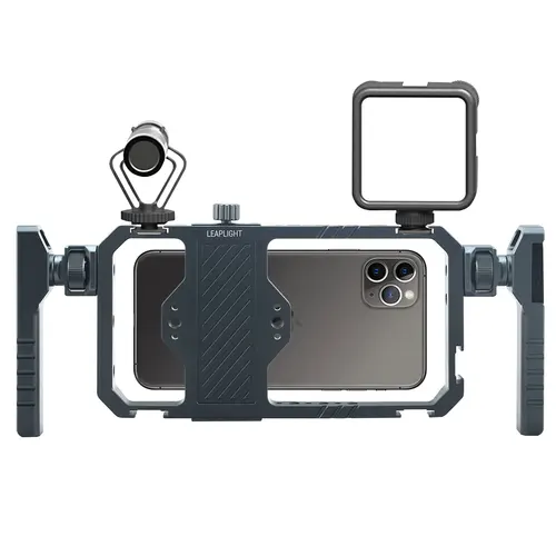 Imagen 2 del producto Jaula Universal totalmente de Metal para teléfono con asas duales, estabilizador de teléfono, soporte de montaje en trípode para fotografía, grabación de vídeo Vlog