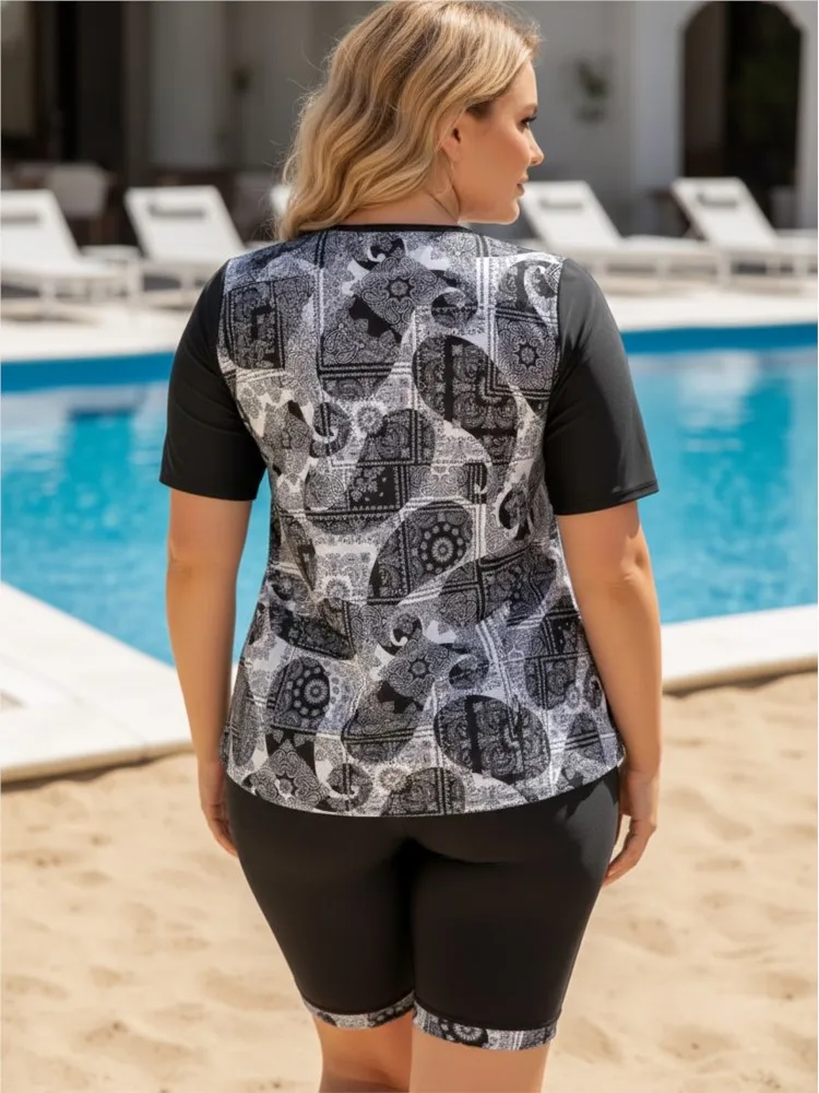 ชุดบิกินี่เอวสูงไซส์ใหญ่ XL-6XL สำหรับผู้หญิง ช่วยยกกระชับทรง ไซส์ใหญ่พิเศษ 5XL 6XL ชุดว่ายน้ำฤดูร้อน ช่วยเก็บหน้าท้อง ชุดบิกินี่