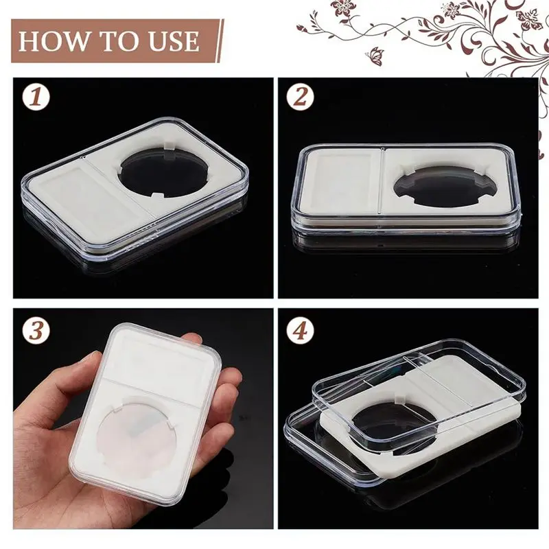 [LXYA68Z!] 14Pcs Coin Slab Snap Display Holder, 37Mm White Coin Cases For Collectors Coin Display Box Plastic Dollar Coin Holder
